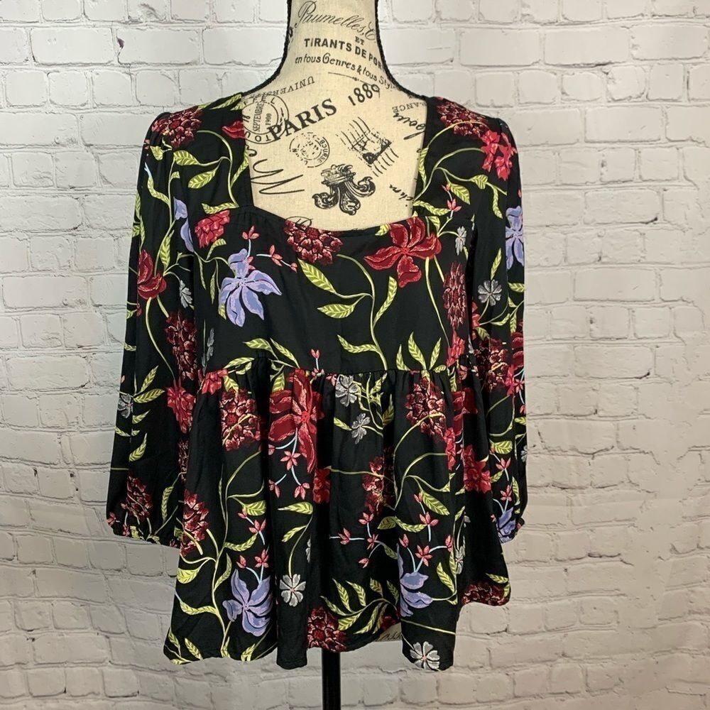 Dolan / Cherie Babydoll Floral Blouse / XS